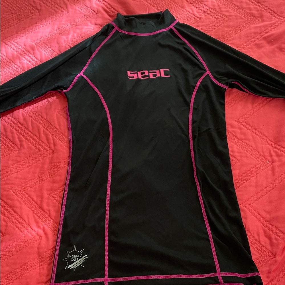 Sea Kids Swim One Piece - Black and Pink